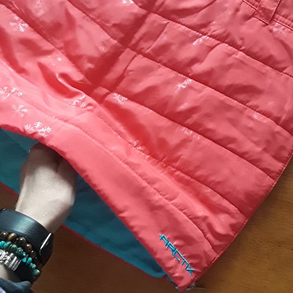ARCTIX winter mini skirt Dark Peach and Blue